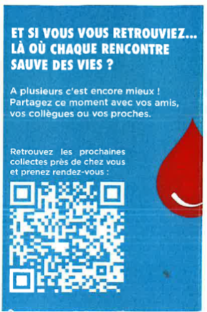 Prenez rendez-vous pour votre prochain don du sang